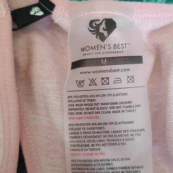 nwt women's best wear pink sports bra med racer - Picture 2 of 5